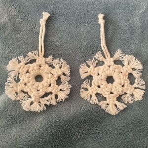 Handmade Macrame Snowflake Ornaments